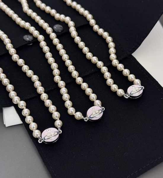 Vivienne Westhood Enamel Pearl Magnetic Double Sided Necklace