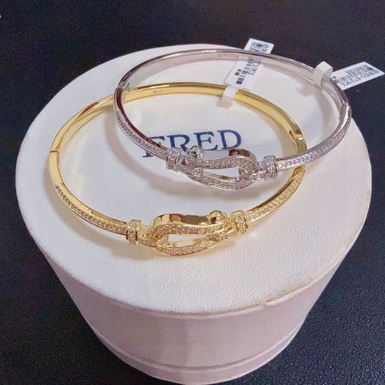 Fred Full Diamond Horseshoe Buckle Bangle