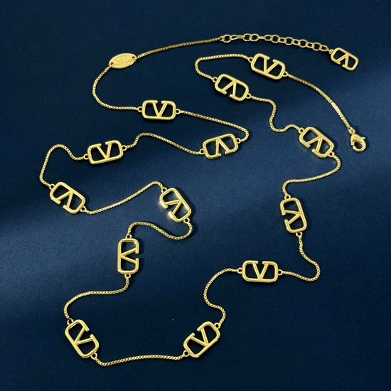 Valentino Multi-element Long Sweater Chain Necklace