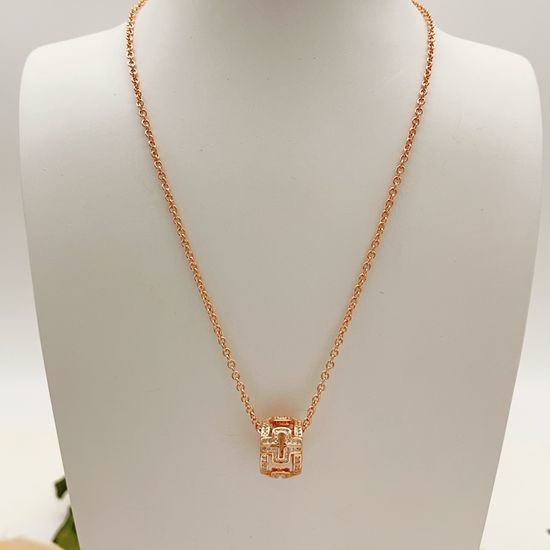 Bvlgari Rose Gold Paperclip Necklace