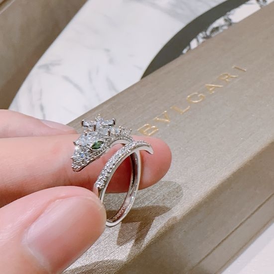 Bvlgari Adjustable Snake Pattern Plated Ring