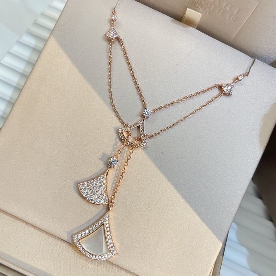 Bvlgari Five Fan Shape Pendant Necklace