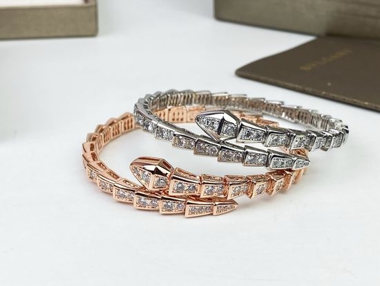 Bvlgari Diamond Snake Bangle 18k Gold Plated