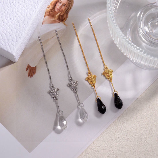 Versace Medusa Design Tassel Drop Earrings
