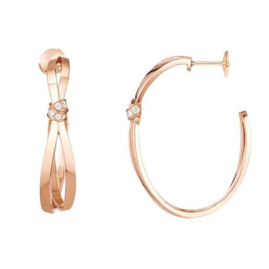Chaumet Cross Design 18k Gold Plated Stud Earrings