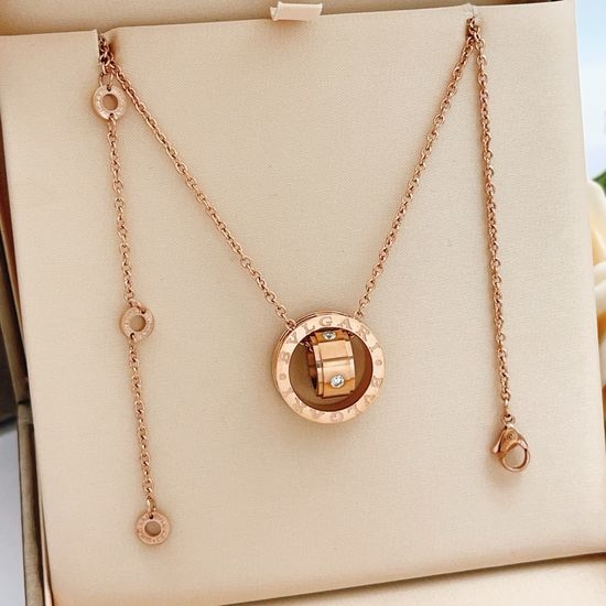 Bvlgari Rose Gold Ring Cylinder Necklace