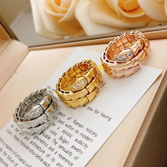Bvlgari Three Band Snake Pattern Ring
