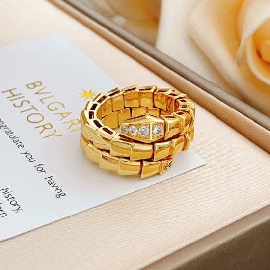 Bvlgari Gold Three Coil Snake Ring