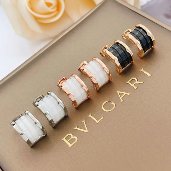 Bvlgari Sleek Ceramic Waist Stud Earrings