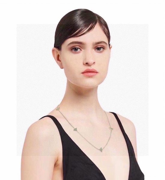 Prada Triangular Shape Durable Glossy Necklace