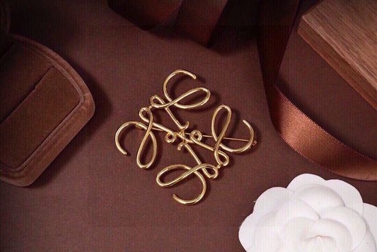 Loewe Classic Logo Gold Plated Brooch