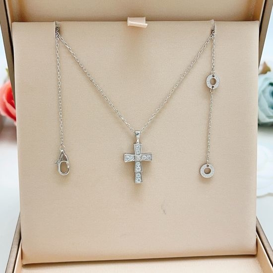 Bvlgari Diamond Cross Pendant Necklace