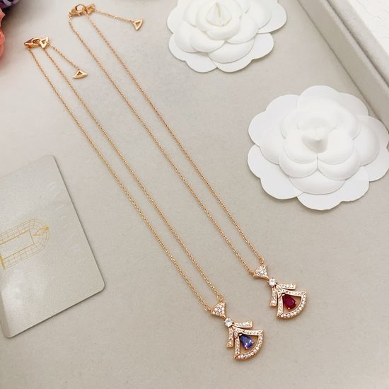 Bvlgari Rhinestone Fan Shape Necklace