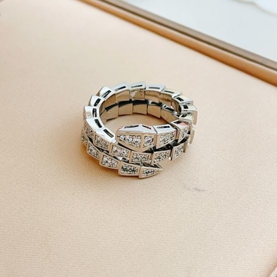 Bvlgari Full Diamond Three Coil Ring