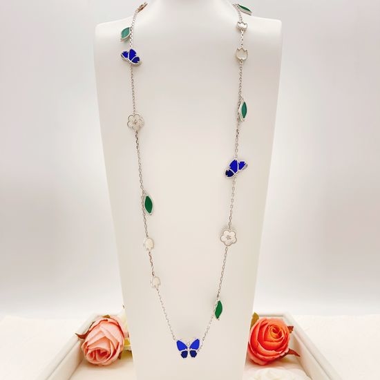 Christian Louboutine Simple Silver Butterfly Necklace High Quality