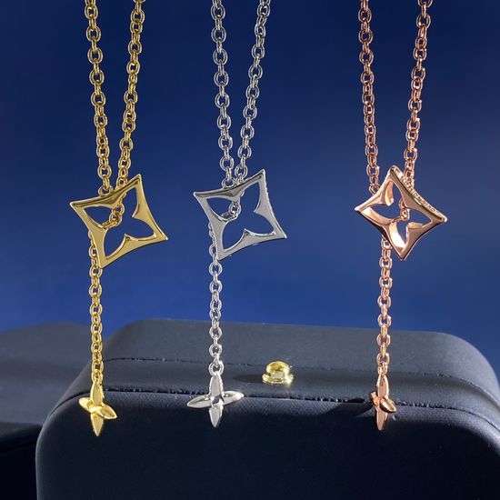 Louis Vuitton LV Y-Shaped Lattice Chain Necklace