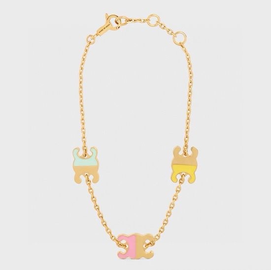 Celine Enamel Detail Necklace And Bracelet Set