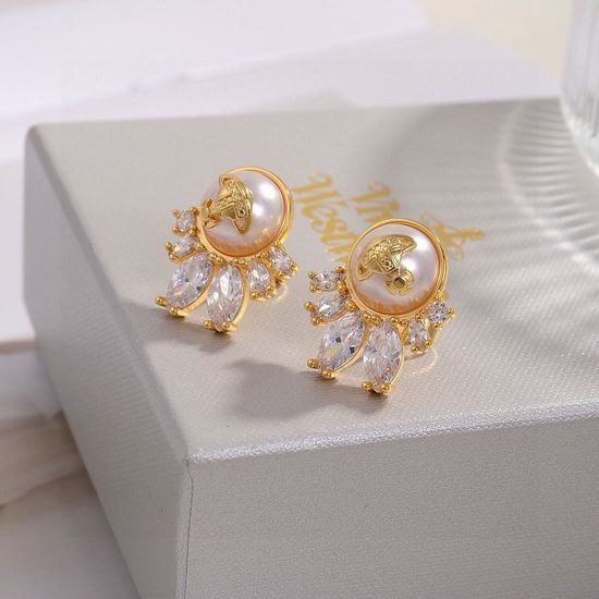 Vivienne Westhood Saturn Design Elegant Stud Earrings