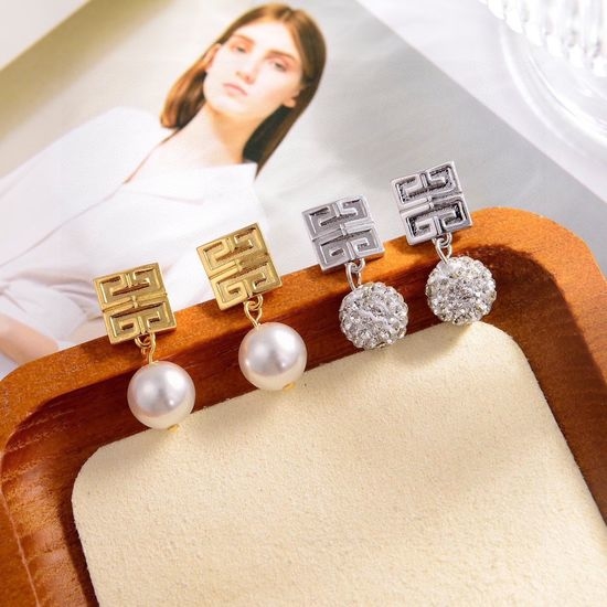 Givenchy Elegant Crystal Drop Pendant Earrings
