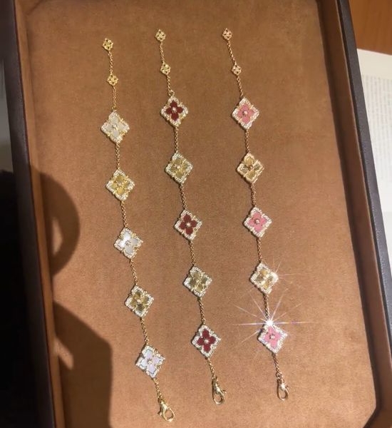Buccellati Laser Inlaid Diamond Five-flower Bracelet